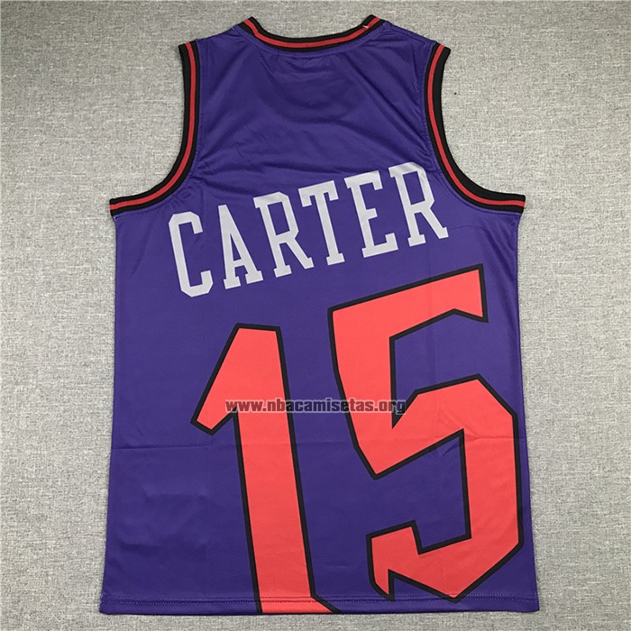 Camiseta Toronto Raptors Vince Carter NO 15 Mitchell & Ness Big Face Violeta
